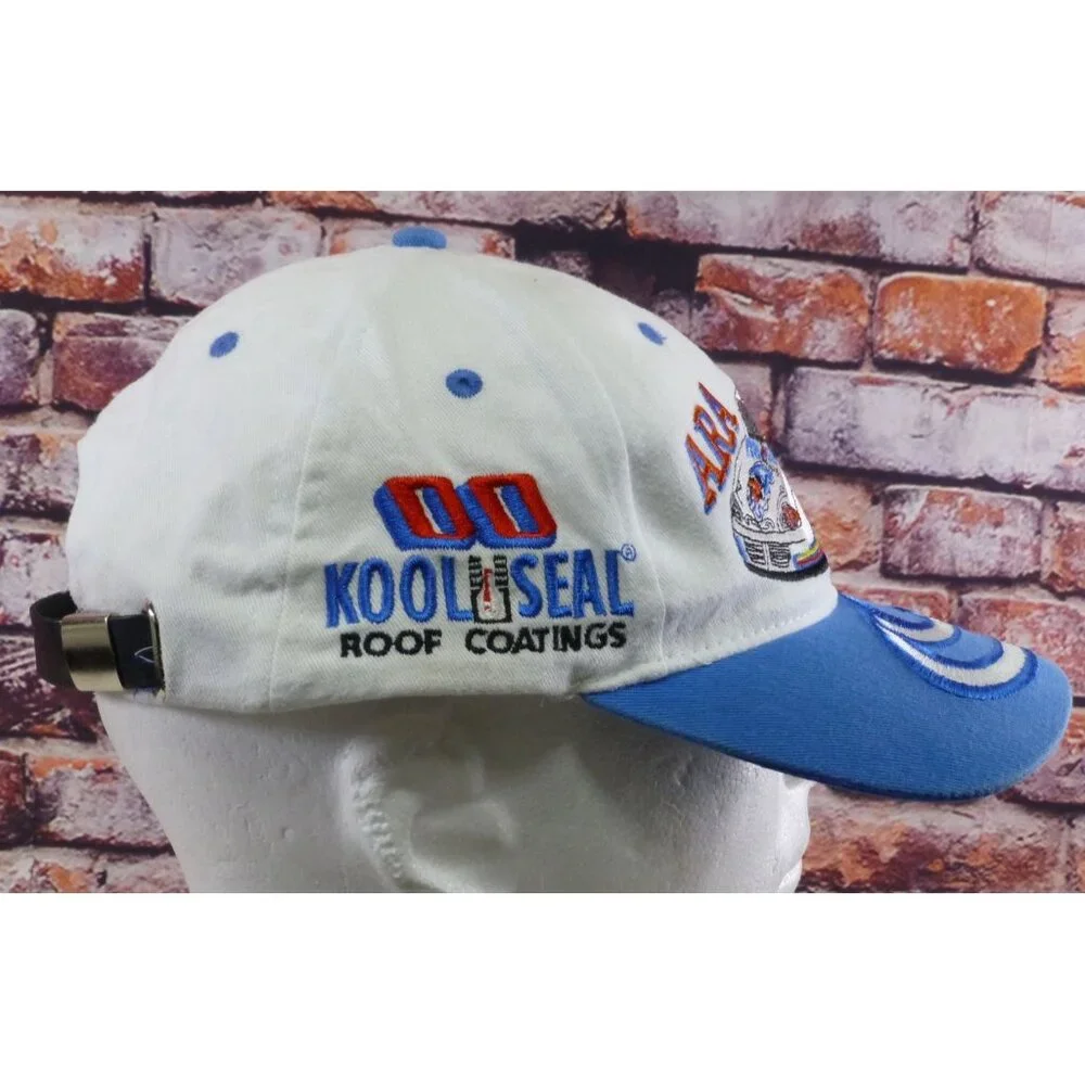 Vintage ARA Kool Seal Challenge Racing Hat White & Blue Embroidered Adjustable S